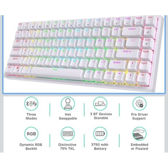 Royal Kludge RK84 Wireless Keyboard Bluetooth Triple Mode Hot Swappable - Picture 13 of 16